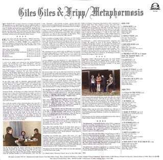 Giles Giles & Fripp/Metaphormosis Jacket Back