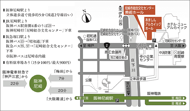尼崎市総合文化センター 美術ホール　アクセスマップ