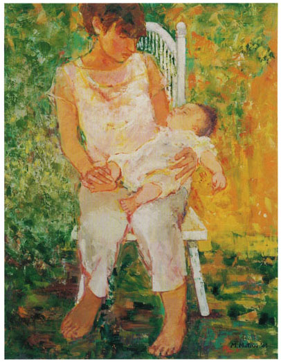 松井叔生　1970年作　花篭と貝と　油彩画 artnavi.net：アートナビ個展情報「松井美保子 展 油彩・水彩画