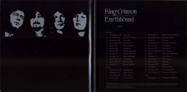 King Crimson Earthbound Jacket Back