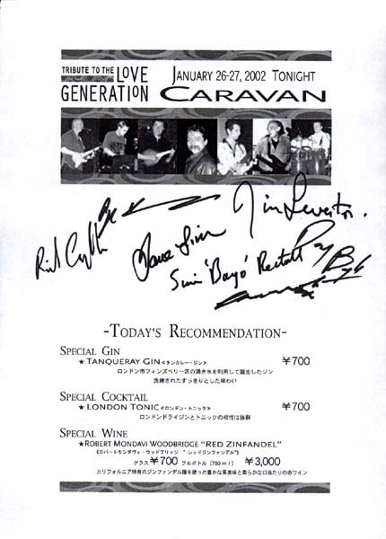 CARAVAN January 26-27, 2002 TRIBUTE TO THE LOVE GENERATION Flayer