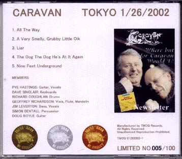 LIVE IN JAPAN January 2002 DISK 1 Jacket Back