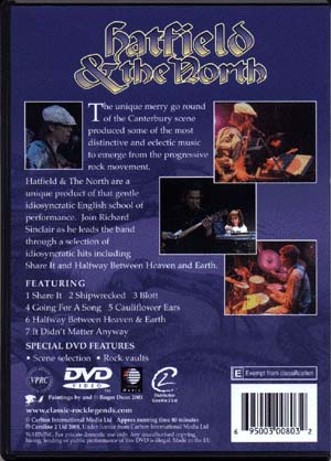 CLASSIC ROCK LEGENDS Hatfield & the North(DVD) Jacket Back