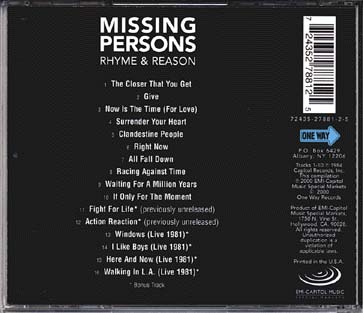 MISSING PERSONS 'RHYME & REASON'