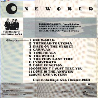 One World Todd Rundgren & UTOPIA Live'83 BACK